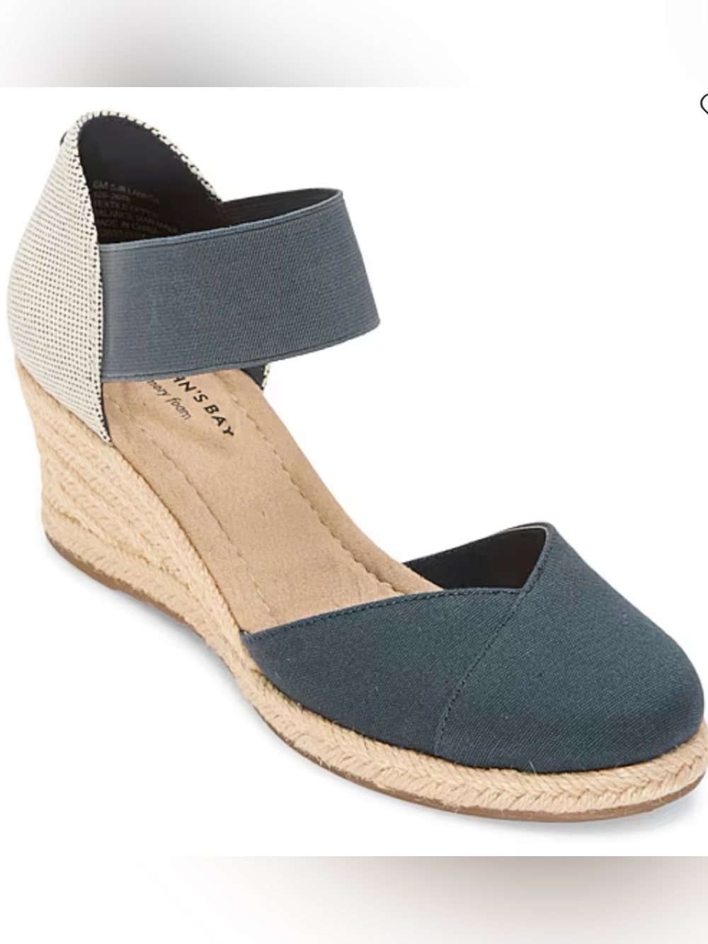St. John's Bay NAVY Lamesa Wedge Espadrille Sandals- Size 8 NWT